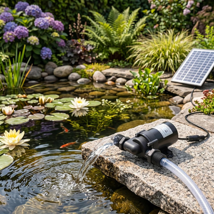 12V Tauchpumpe Solarmodul Wasserzirkulation Bürstenlos DC Pumpe für Warmwasser 0-80℃