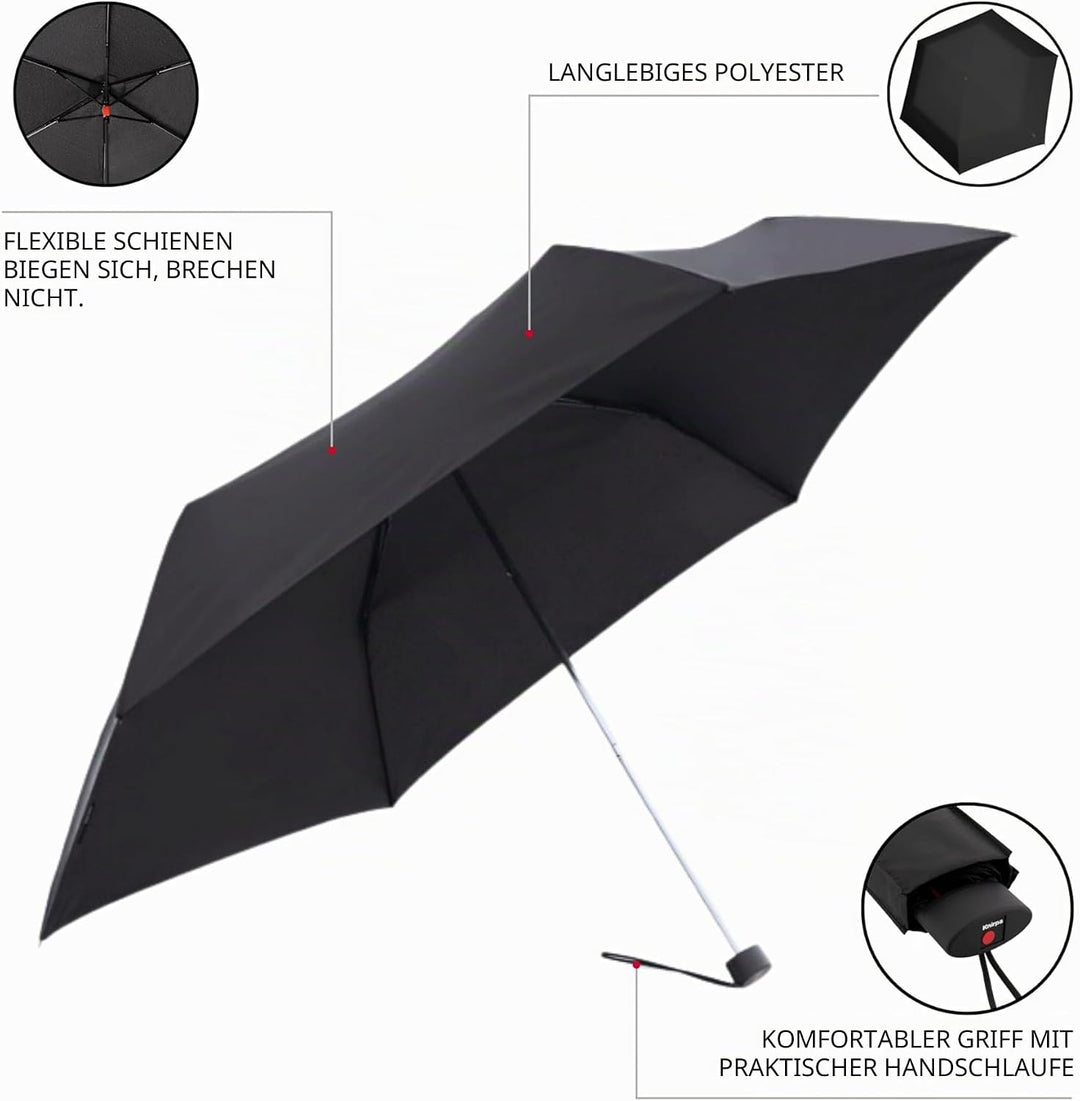 Knirps Taschenschirm AS.050 Slim Small Manual - Der flachste Knirps - Superleicht - Klein und kompak