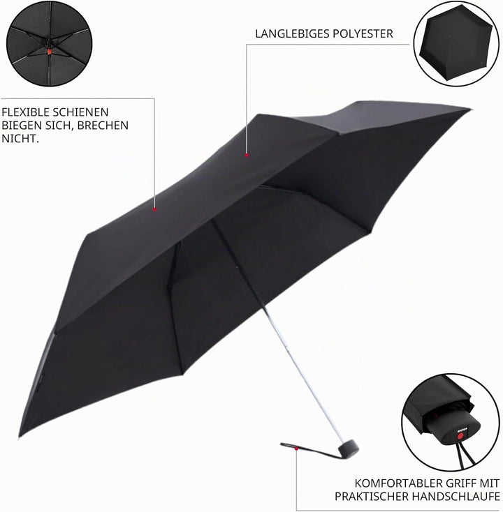 Knirps Taschenschirm AS.050 Slim Small Manual - Der flachste Knirps - Superleicht - Klein und kompak