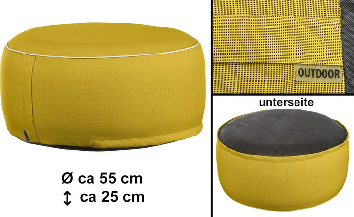 Brandsseller Outdoor Sitzhocker aufblasbar – Pouf Ø 55 x 25 cm – wasserabweisender Sitzsack für Gart