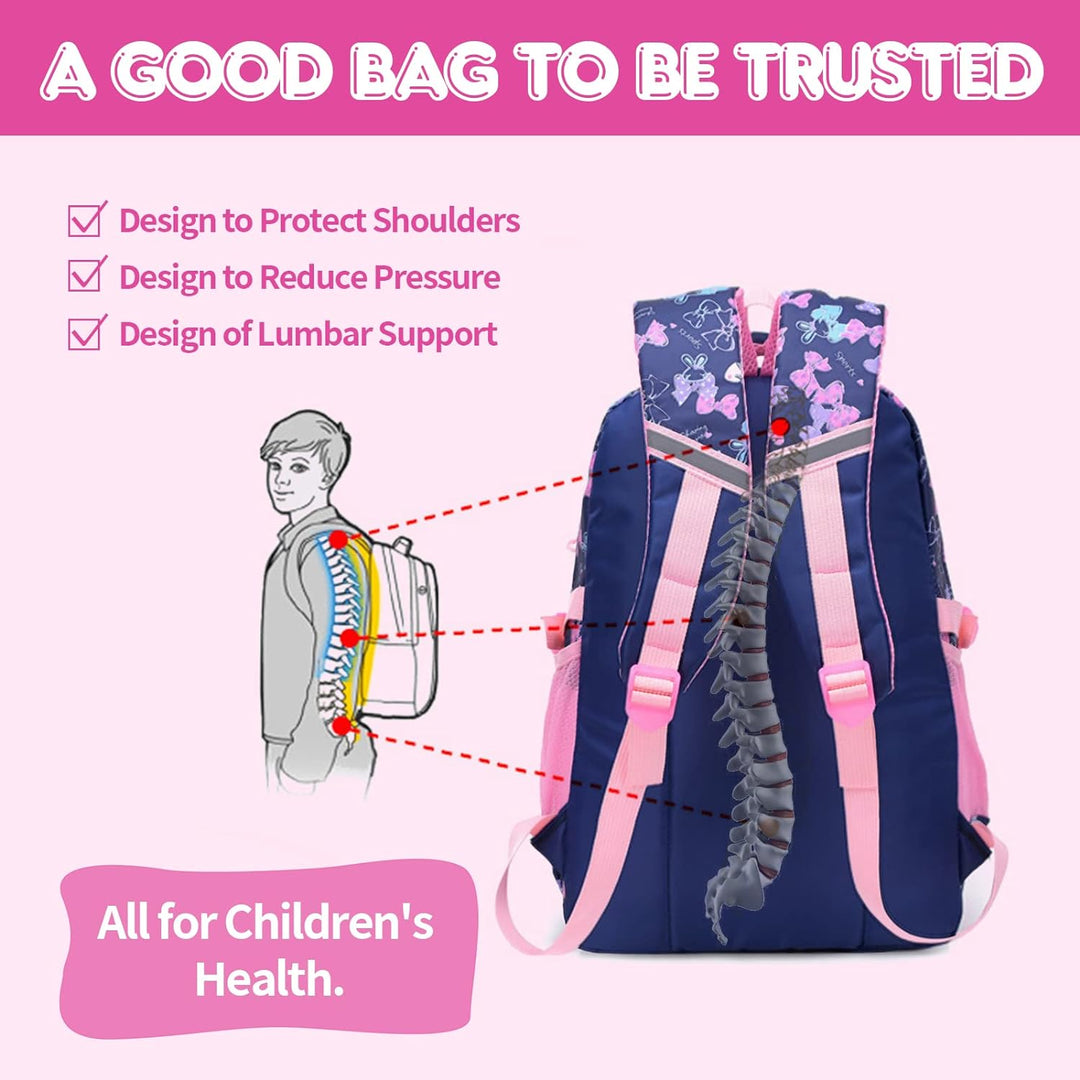 Amythe Schulranzen für Mädchen, Kinderrucksack Schultasche Mädchen 1-5. Klasse Leichte Wasserdichte