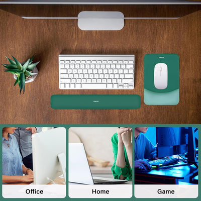 MOSISO Handgelenkstütze für Mauspad&Tastatur Set, Rechteckig Ergonomisch Mauspad Rutschfest Basis Ho