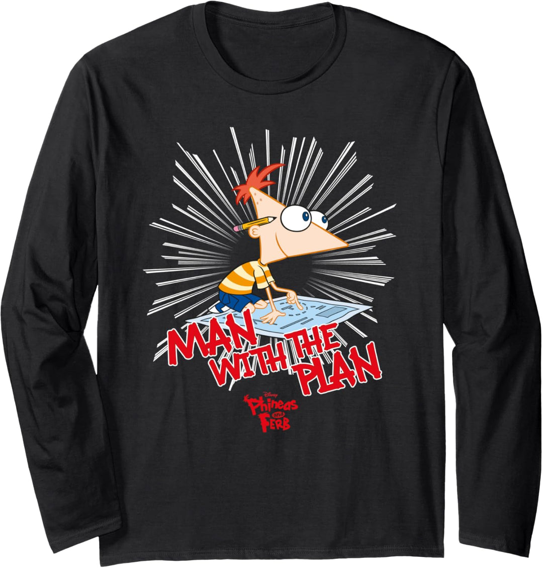 Disney Phineas und Ferb Phineas Man With The Plan Langarmshirt