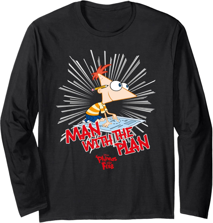 Disney Phineas und Ferb Phineas Man With The Plan Langarmshirt