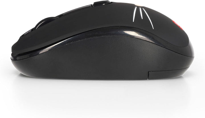 LEGAMI – Kabellose Maus mit ultrakompaktem USB-Empfänger, Kitty, 3 Geschwindigkeitsoptionen, ABS-Mat