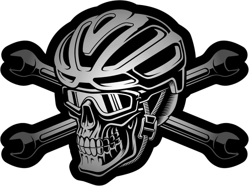 Samunshi Biker Skull Totenkopf Aufkleber Autoaufkleber für Motorrad Fahrrad Roller oder Auto Sticker