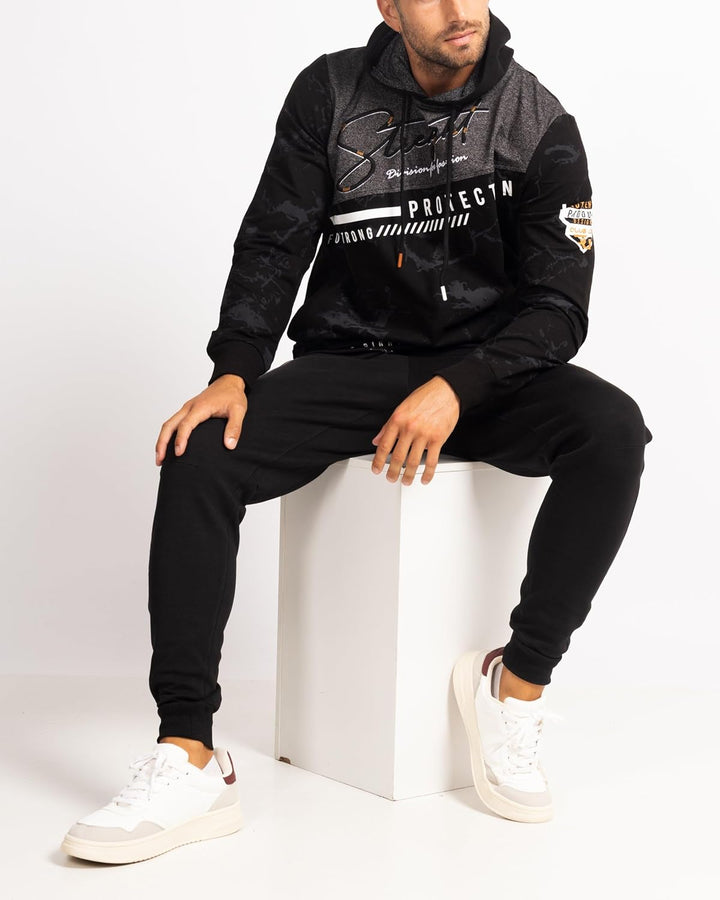 Subliminal Mode Herren-Kapuzen-Sweatshirt, langärmlig, zweifarbig, mit Tasche, lässiger Stil, Basic,