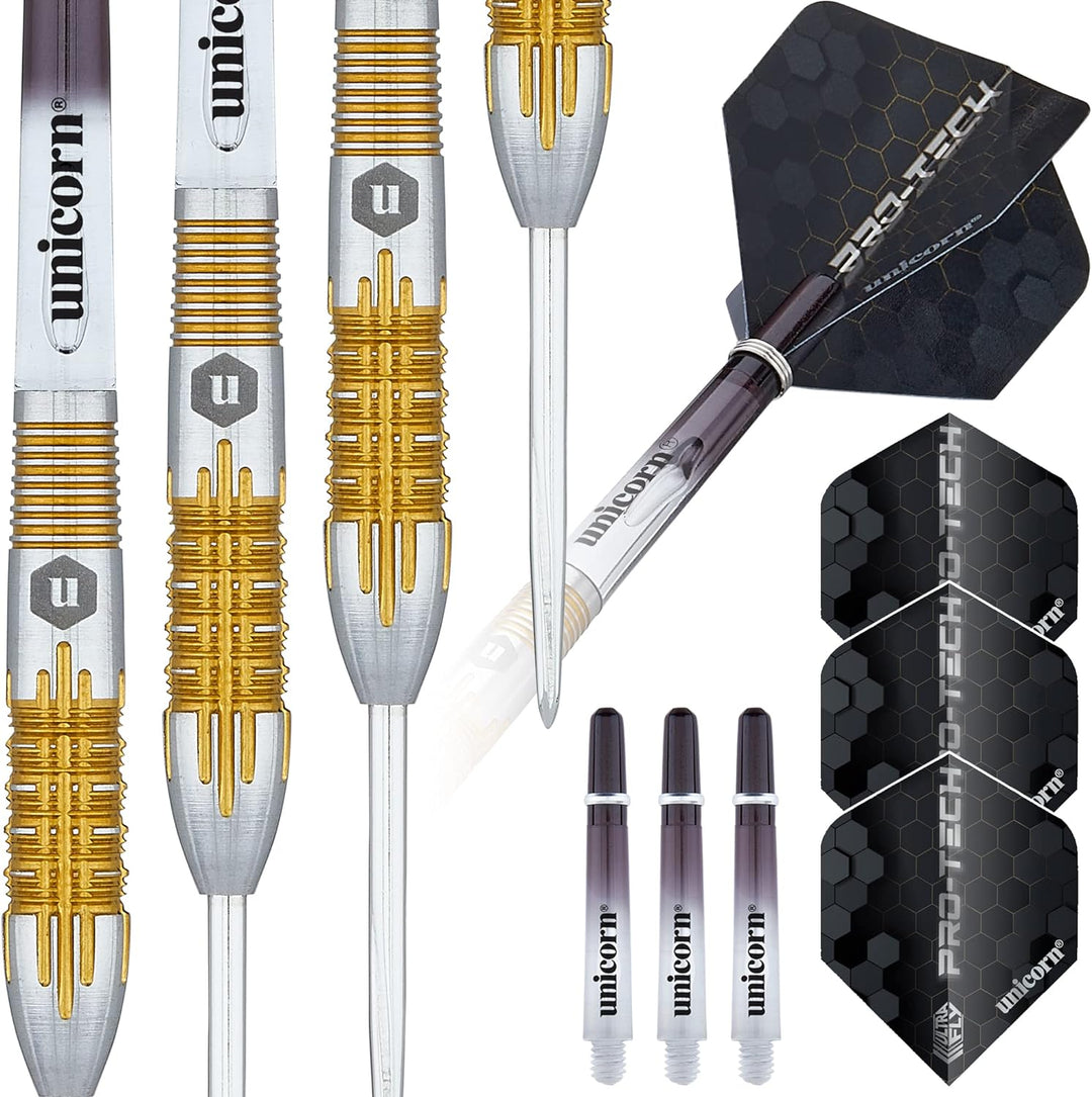 ‎Unicorn Protech Dartpfeile mit Stahlspitze 20 g silber / gold, 20 g silber / gold