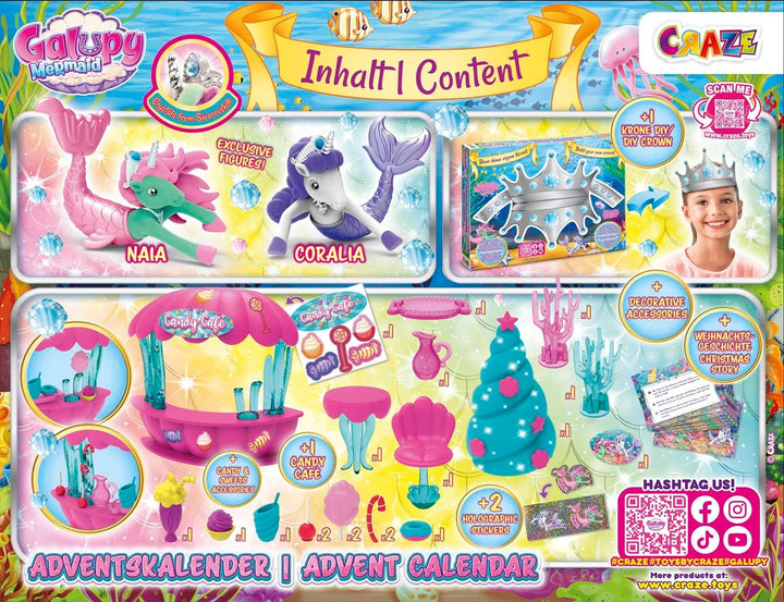 GALUPY MERMAID Spielzeug Adventskalender Kinder - Einhorn Weihnachtskalender für Mädchen, Spielzeug