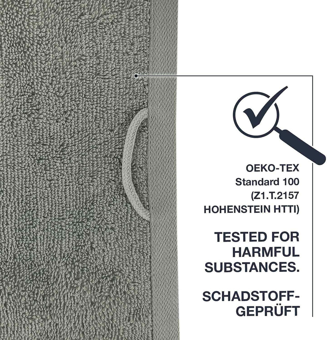 WohnDirect Duschtuch Set 2 teilig - 2 Badetücher (70x140) - Frottee 100% Baumwolle - Grau 2 Badetüch