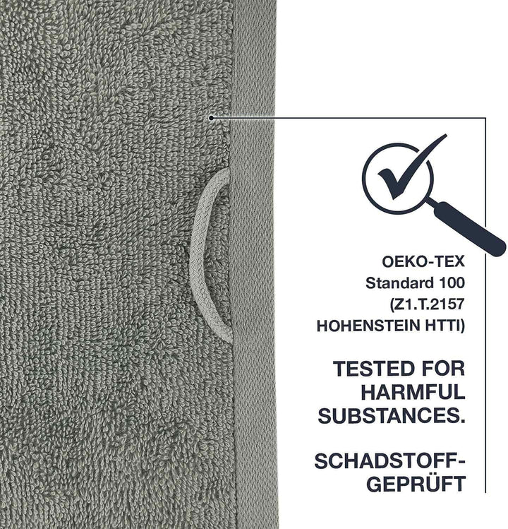 WohnDirect Duschtuch Set 2 teilig - 2 Badetücher (70x140) - Frottee 100% Baumwolle - Grau 2 Badetüch