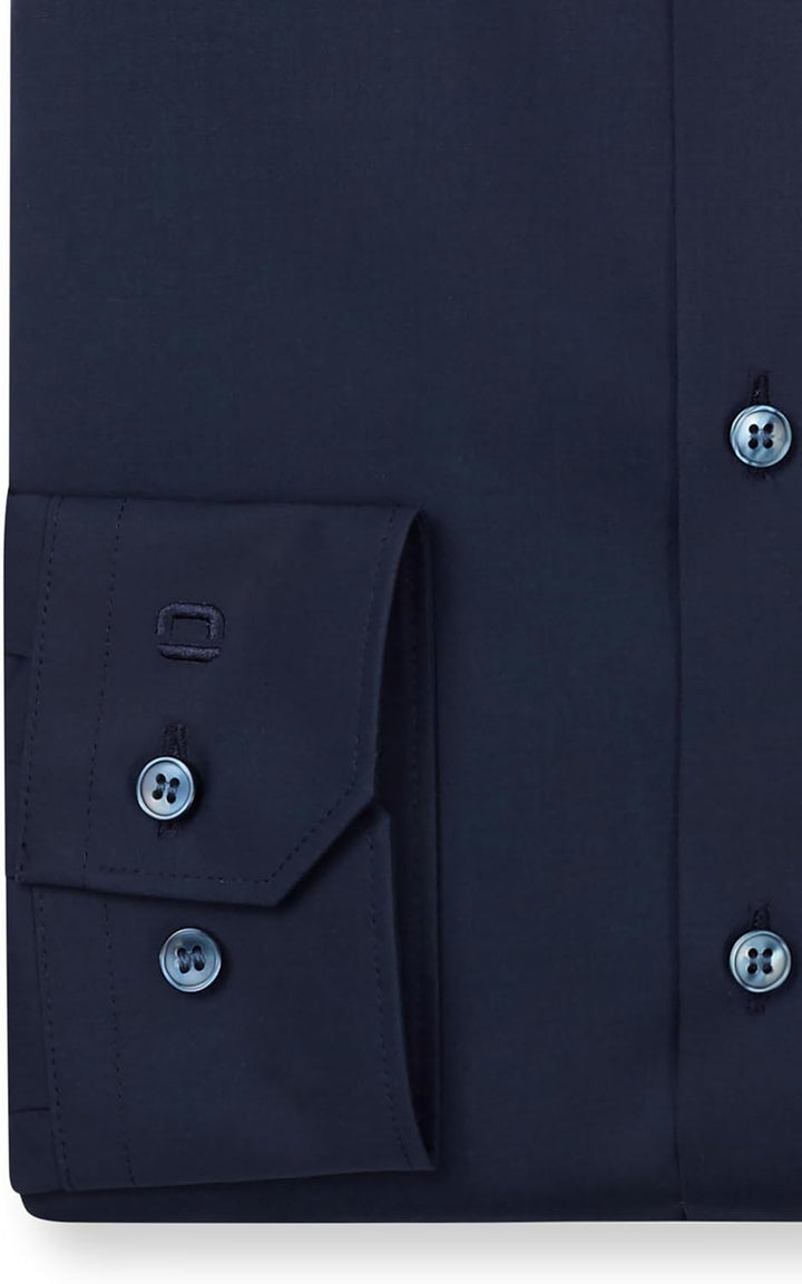 OLYMP Herren Oberhemd Langarm No. Six,Uni,super Slim,Urban Kent 36 Marine 18, 36 Marine 18