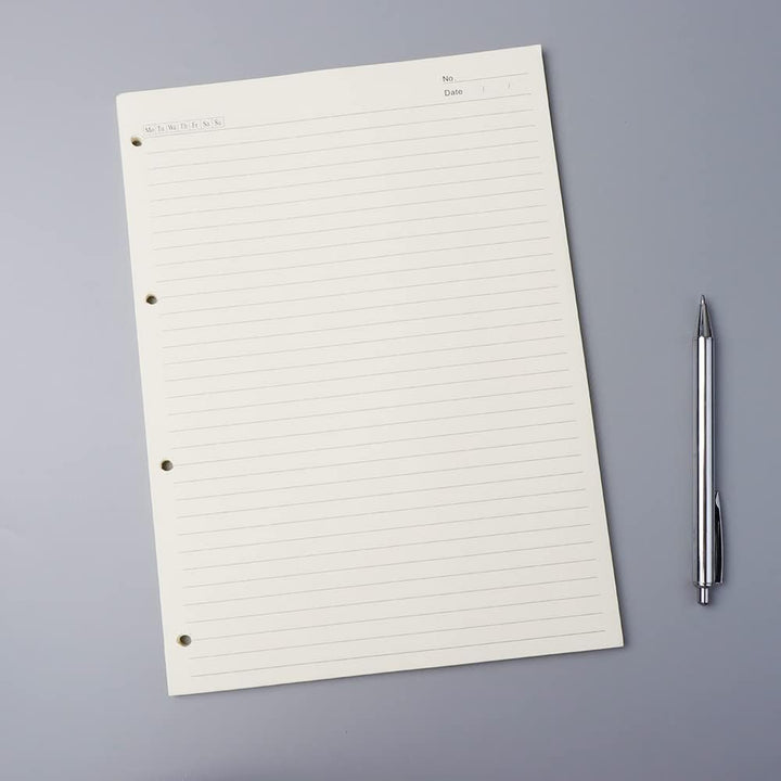 A4 liniertes Nachfüllpapier, 3 Stück, lose Blätter, 4-fach gelocht, Füllpapier, Nachfüllpapier, Plan