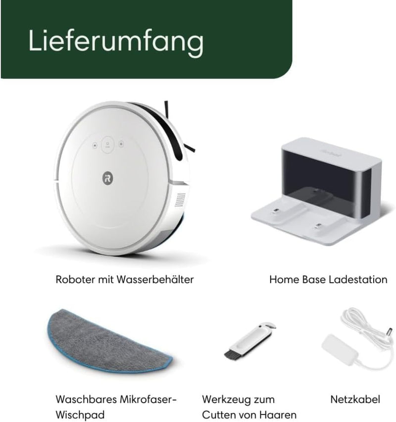 iRobot Roomba Combo Essential Saug- und Wischroboter (Y0112), leistungsstarkes Saugen und Wischen, 4