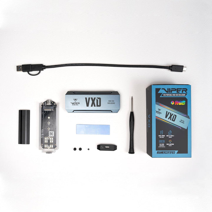 PATRIOT VXD obudowa SSD USB3.2 M.2 NVMe 1.3 do 2TB Aluminium RGB