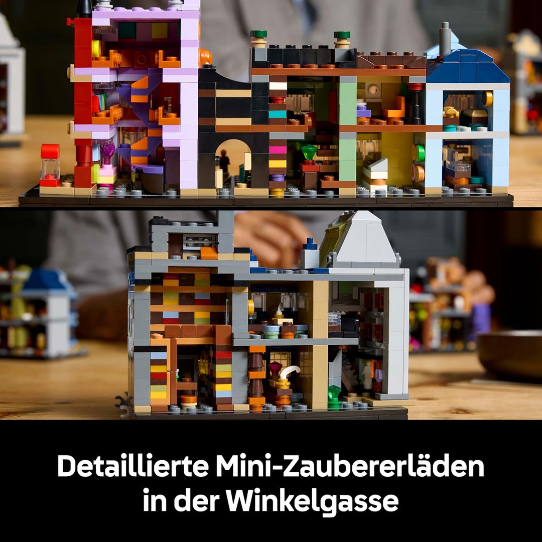LEGO Harry Potter Die Zauberläden der Winkelgasse, magisches Modell zum Ausstellen, Läden im Mikroma