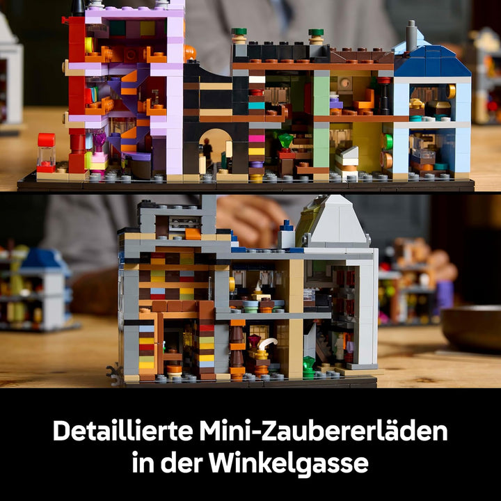 LEGO Harry Potter Die Zauberläden der Winkelgasse, magisches Modell zum Ausstellen, Läden im Mikroma