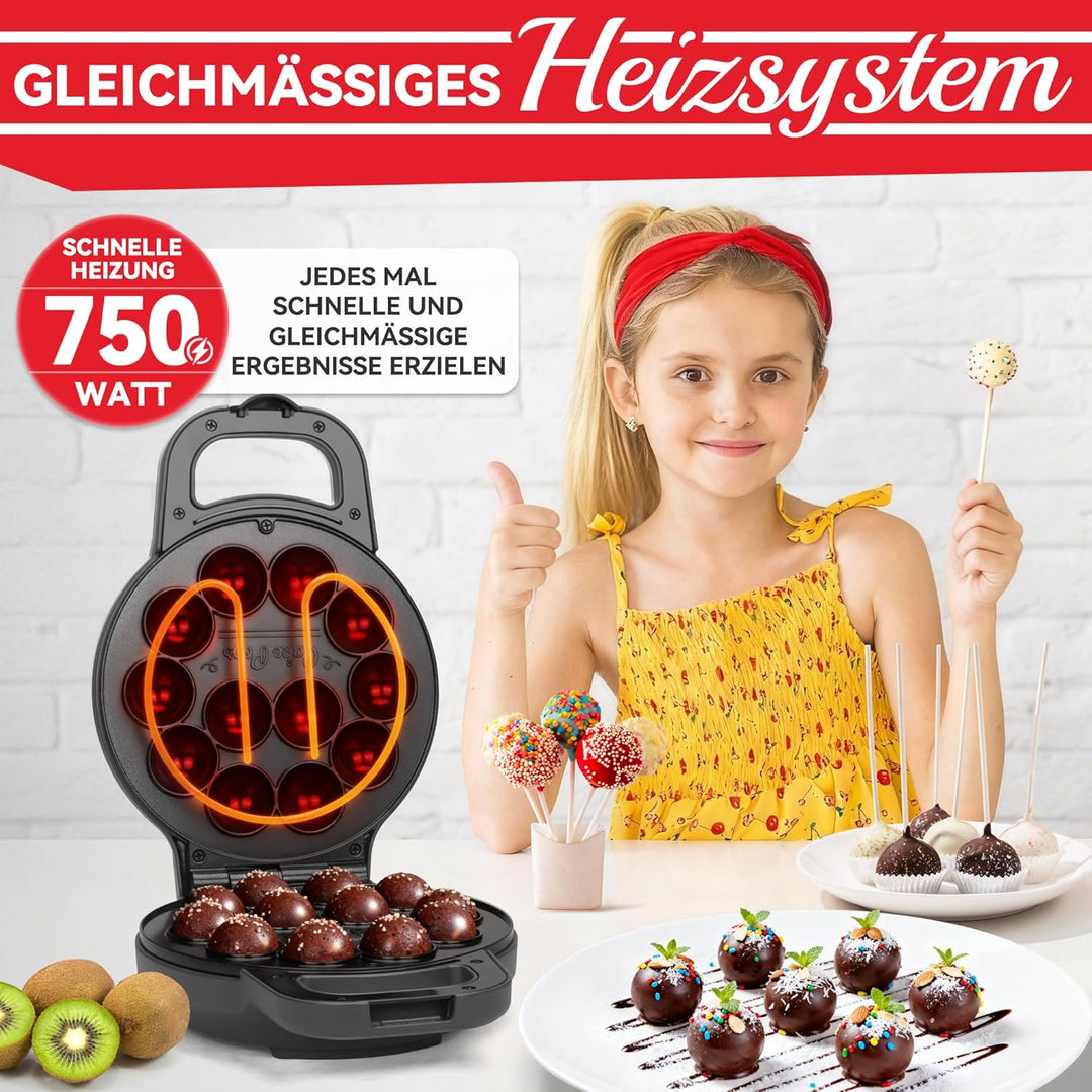 Flip Cake Pop Maker, stellen Sie 12 x 1,4 cm grosse Cake Pops her, Zubehör für Cake Pops, Snack - Ma