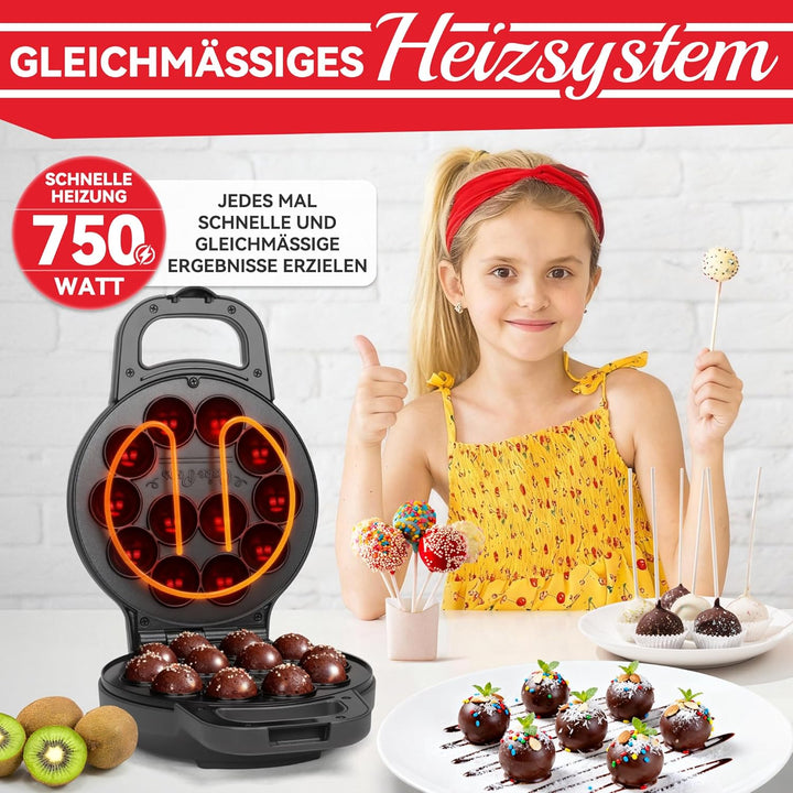 Flip Cake Pop Maker, stellen Sie 12 x 1,4 cm grosse Cake Pops her, Zubehör für Cake Pops, Snack - Ma