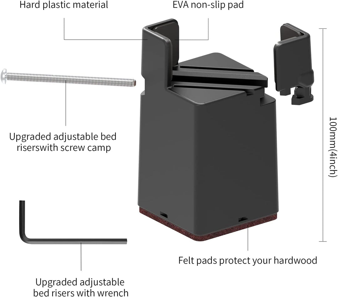 AIRUJIA Möbelerhöhung 10cm, Betthöher, Tischerhöher, Stuhlerhöher fügt 4 Zoll Höhe, Sofaerhöher für