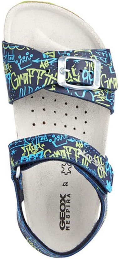 Geox Jungen J Ghita Boy Sandal 24 EU Navy Lime, 24 EU Navy Lime