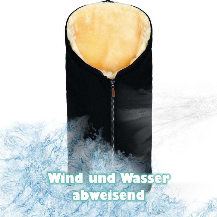 Merino Lammfell Fusssack Winterfusssack universal für Babyschale Autositz Gr. 0 Kinderwagen Baby (Sc