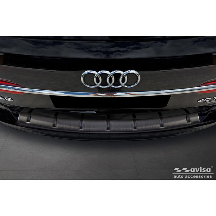 Avisa Schwarz Edelstahl Heckstossstangenschutz kompatibel mit Audi A6 (C8) Avant inkl. S-Line 2023-