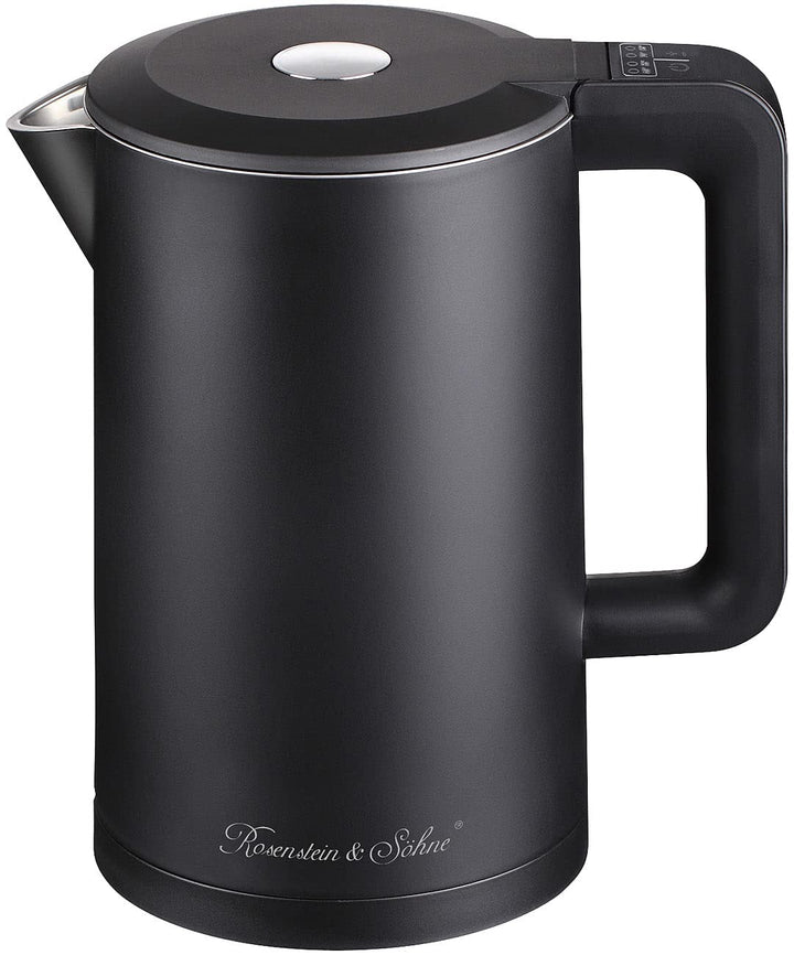 Rosenstein & Söhne Design-Wasserkocher: Edelstahl-Wasserkocher, Temperaturwahl, Warmhaltefunktion, L