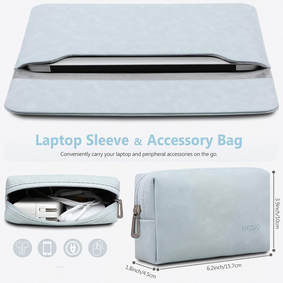 HYZUO 13 Zoll Wildleder Laptop Hülle für MacBook Air 13,6/13 M4 M3 M2 M1 2025-2018, MacBook Pro 13 M