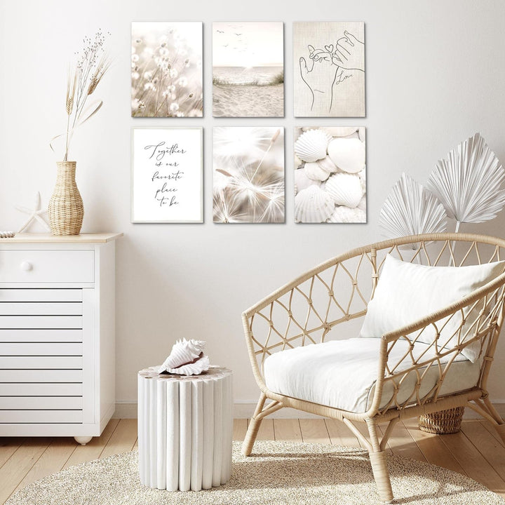 Novart Set Wandbilder - KEIN EXTRA RAHMEN BENÖTIGT - Wohnzimmer Schlafzimmer - Bilder Modern Boho St