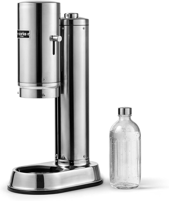 Aarke Carbonator Pro, Wassersprudler mit Glasflasche, Edelstahl Finish, Edelstahl