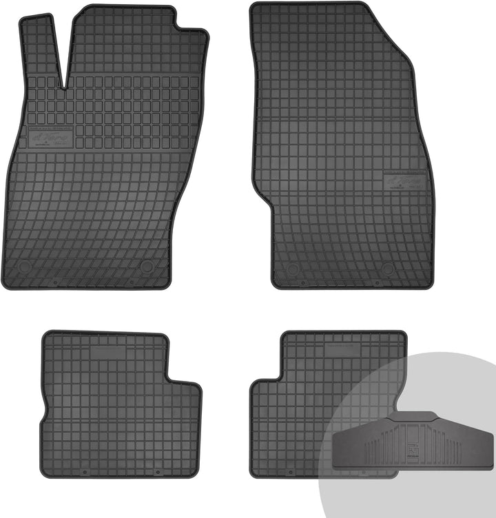 FROGUM EL Toro Gummimatten Ganzjähriges-Set von Autofussmatte Auto Fussmatten für Opel Adam 2012-201