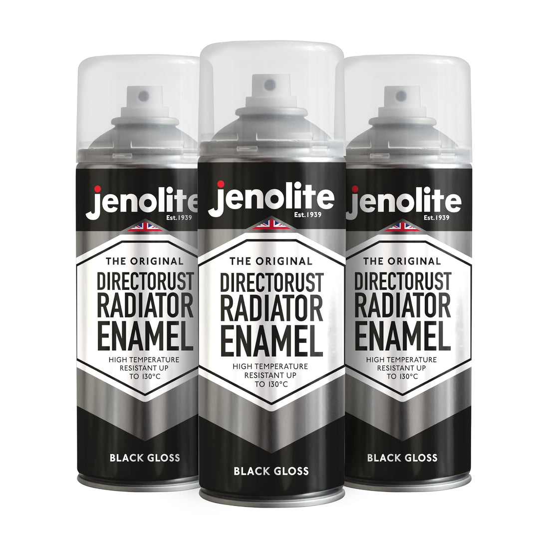 JENOLITE Heizkörperlack | Emaille-Sprühfarbe für Heizkörper | Schwarz glänzend | 3 x 400ml 3 Schwarz