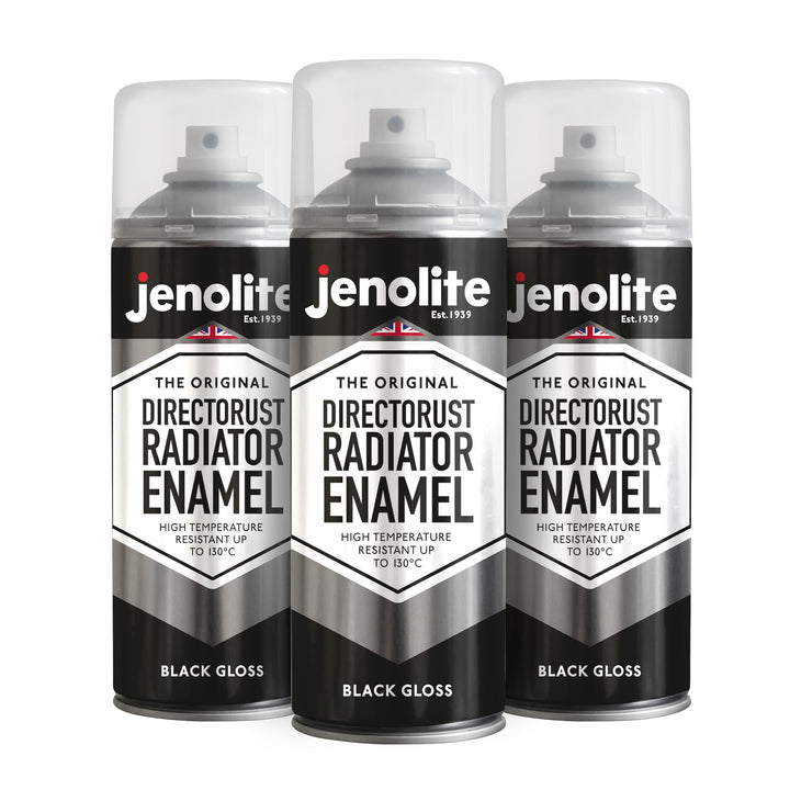 JENOLITE Heizkörperlack | Emaille-Sprühfarbe für Heizkörper | Schwarz glänzend | 3 x 400ml 3 Schwarz