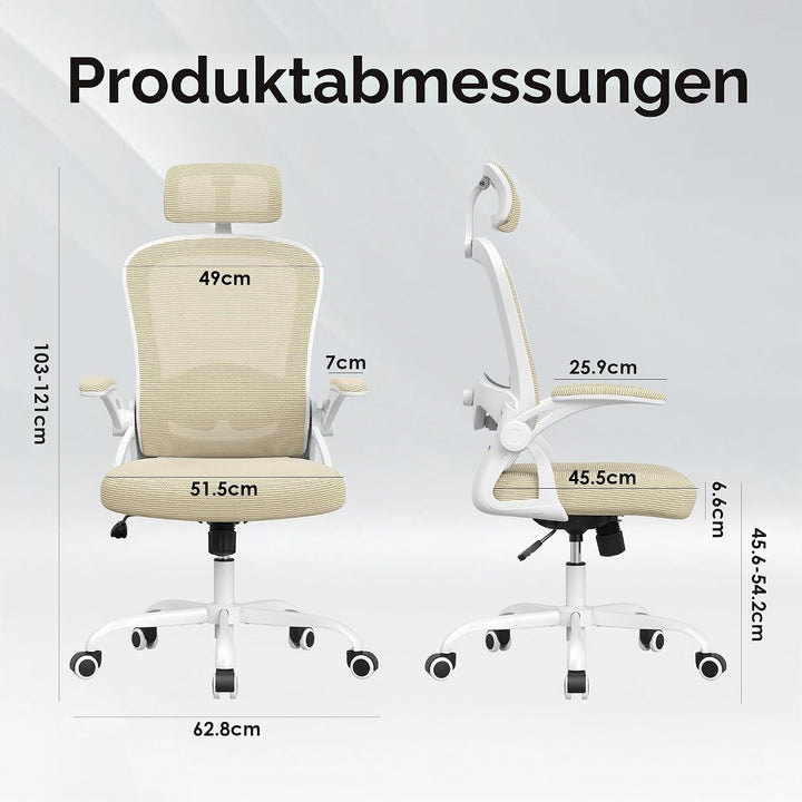 Farini Höhenverstellbar Schreibtischstuhl mit Armlehne, Ergonomischer Stuhl Bequemer Bürostuhl mit R