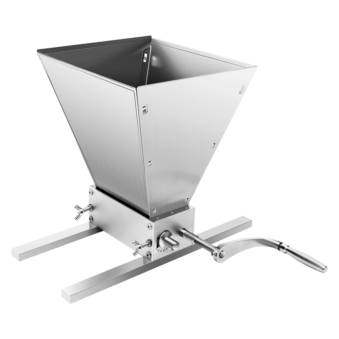 4L Getreidemühle manuell, Flockenquetsche mit verstellbarer Walze (0-2,5mm), Edelstahl Getreidequets