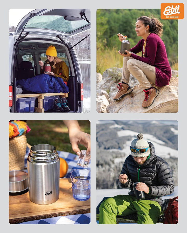Esbit Thermobehälter Classic für Speisen - Warmhaltebehälter 750 ml in Olivgrün - aus Edelstahl für