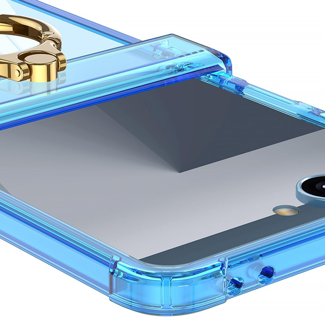 COQUE Hülle für Samsung Flip 7 Cover,Bumper Transparente Schutzhülle mit [Drehring] [Klappdeckel] Ai
