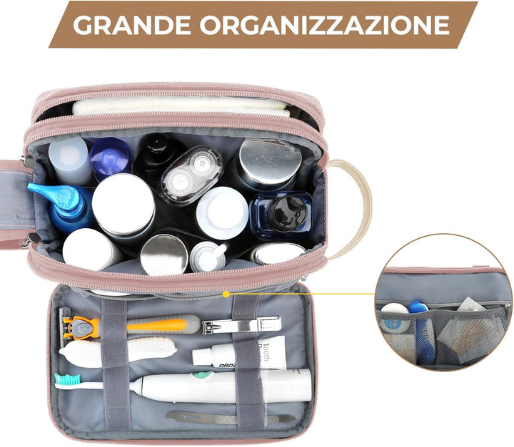 BAGSMART Kulturbeutel für Herren, Reise Kulturtasche Reisezubehör Kosmetiktasche mit Doppelter Reiss