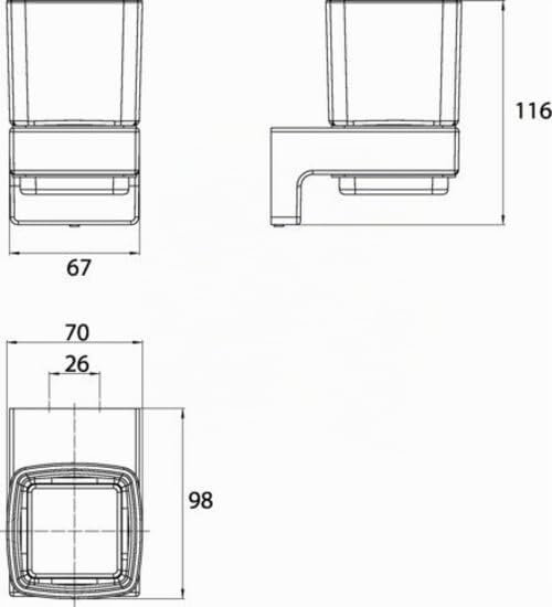 Emco Cue Glashalter mit 1 Glas, markant geformter Zahnbürstenhalter zum Kleben oder Schrauben, hochw