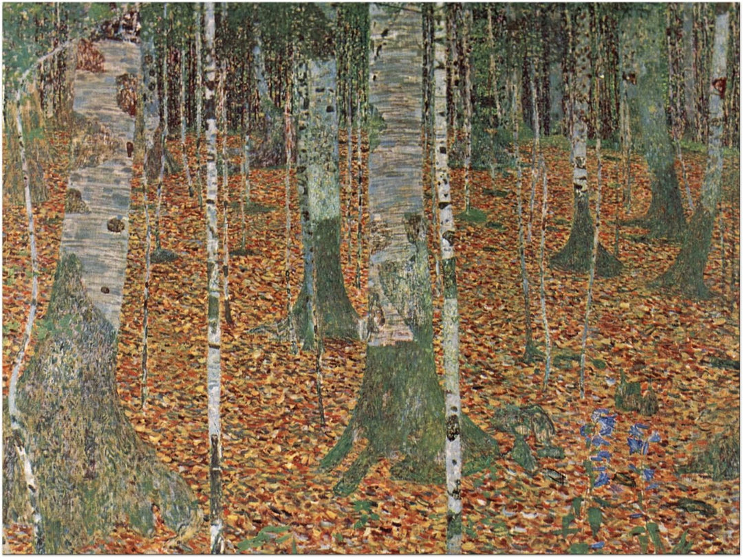Bilderdepot24 Bild auf Leinwand | Gustav Klimt - Birkenwald in 80x60 cm als Wandbild | Wand-deko Dek