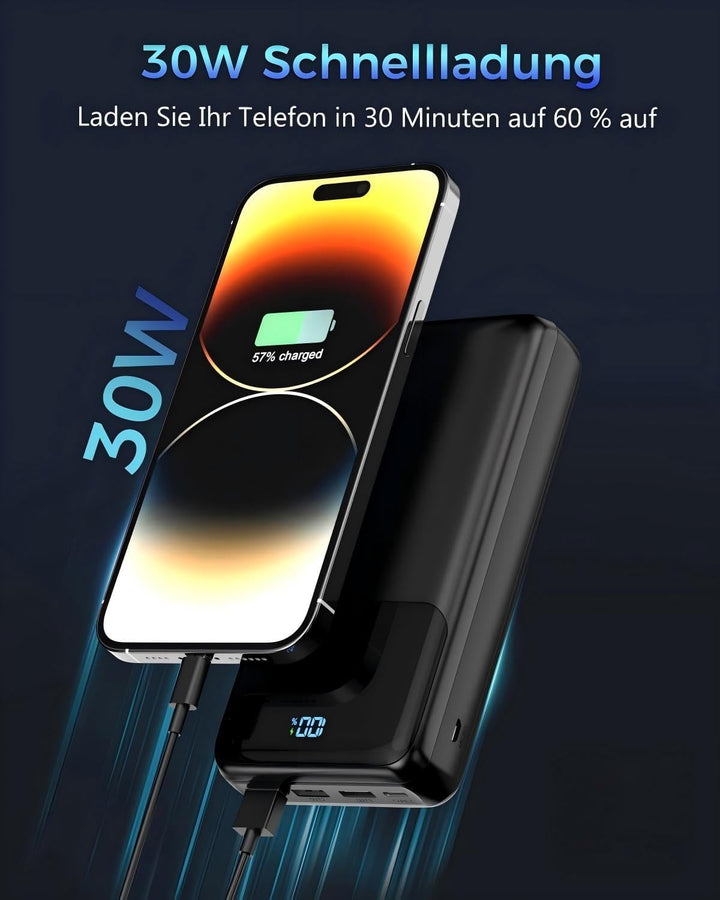 Powerbank 50000mAh, PD 30W&amp;QC 4.0 Power Bank Schnellladung mit 4 Ausgängen &amp; 2 Eingängen, Grosse Kap