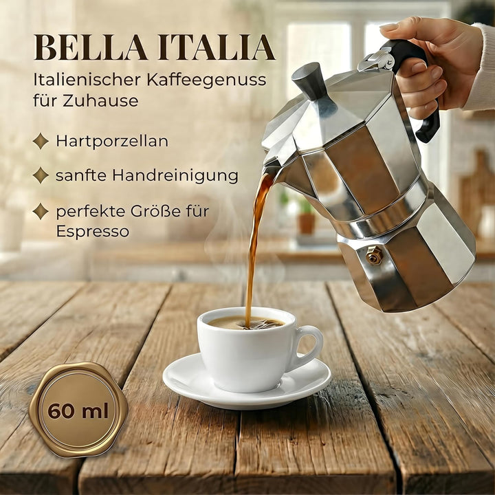 6x Espressotassen | Weiss | Italian Style | dickwandig & schwer | spülmaschinenfest | Espresso 6er S