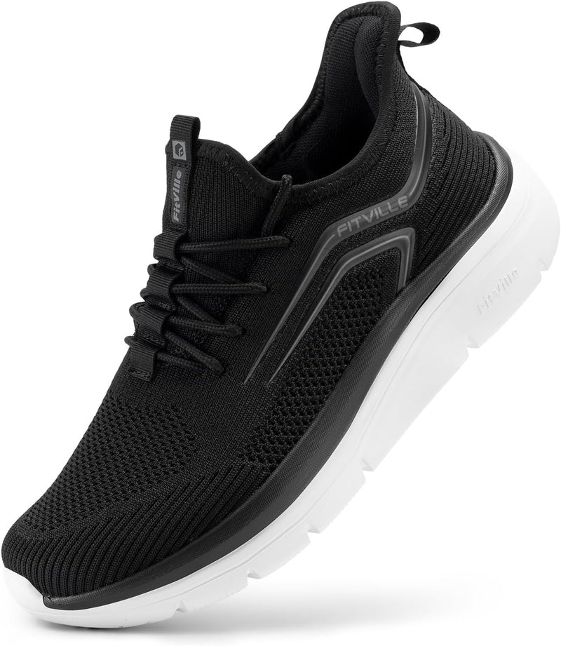 FitVille Extra Weit Laufschuhe Herren Gedämpft Joggingschuhe Helle Sohle Strassenlaufschuhe Atmungsa