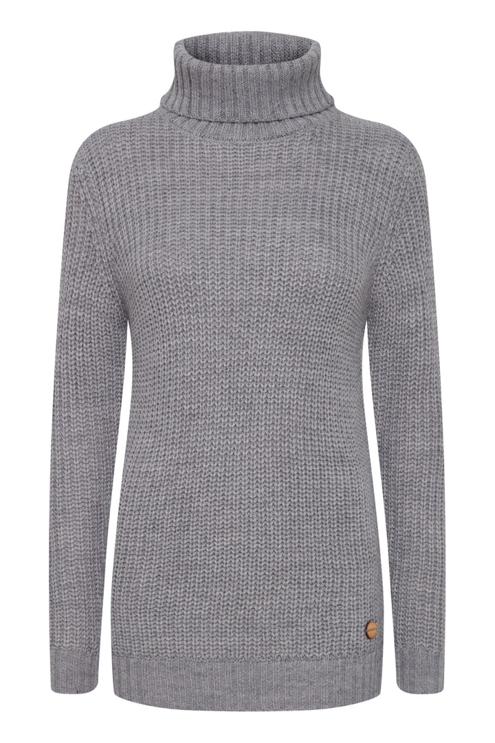 OXMO OXNanna Strickpullover Damen Grobstrickpullover Pullover mit Rollkragen Regular Fit XS Medium G