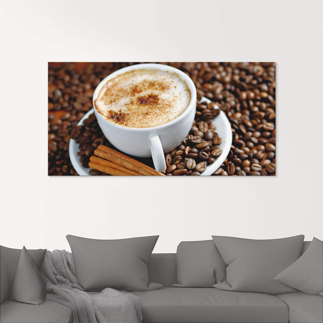 ARTland Glasbilder Wandbild Glas Bild einteilig 50x50 cm Quadratisch Kaffee Cafe Coffee Cappuccino K