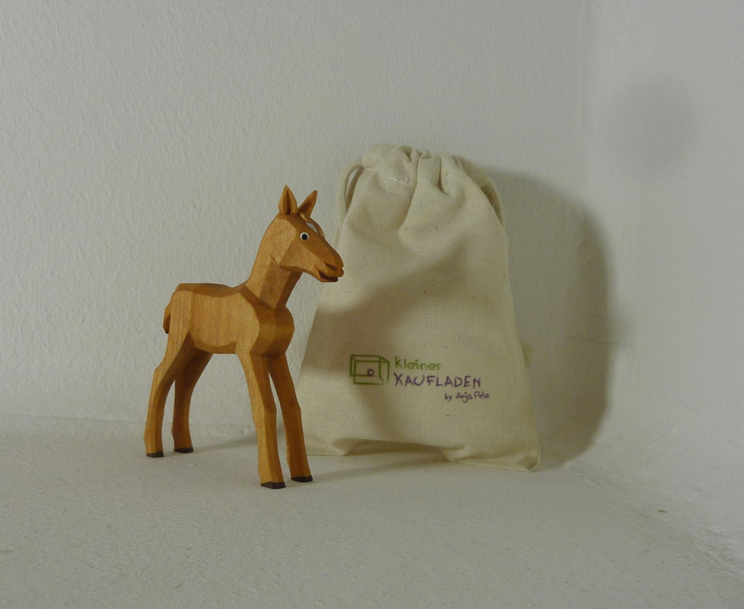 Fohlen hell Lotte Sievers-Hahn 8,5 cm mit Baumwollbeutel Krippenfigur
