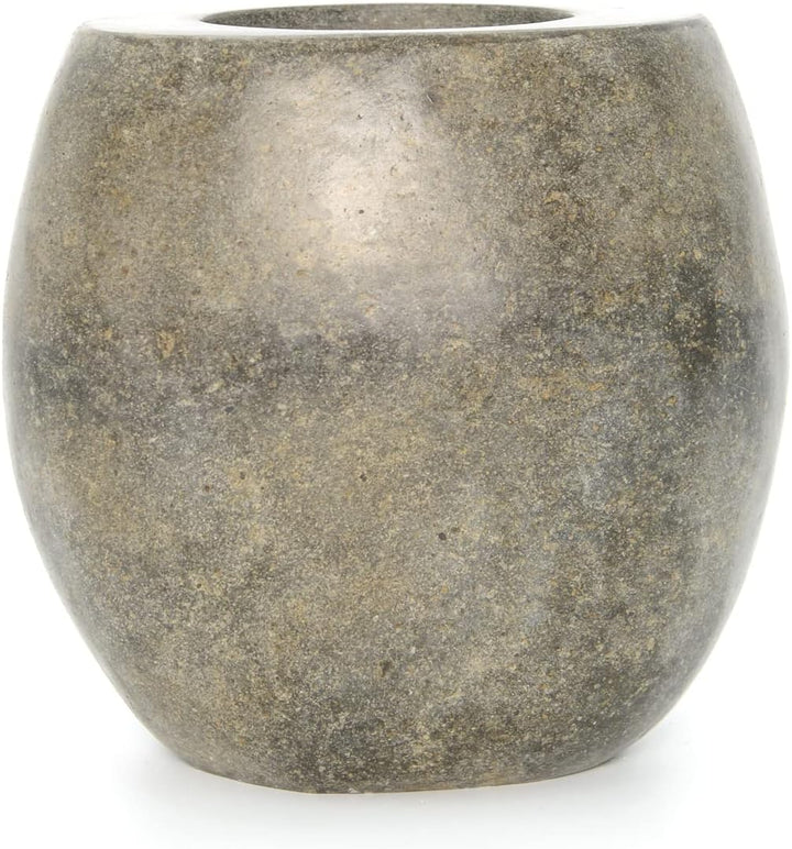 wohnfreuden Naturstein WC-Toiletten-Bürstenhalter 15x20cm poliert Flussstein Toilettenbürste WC-Garn