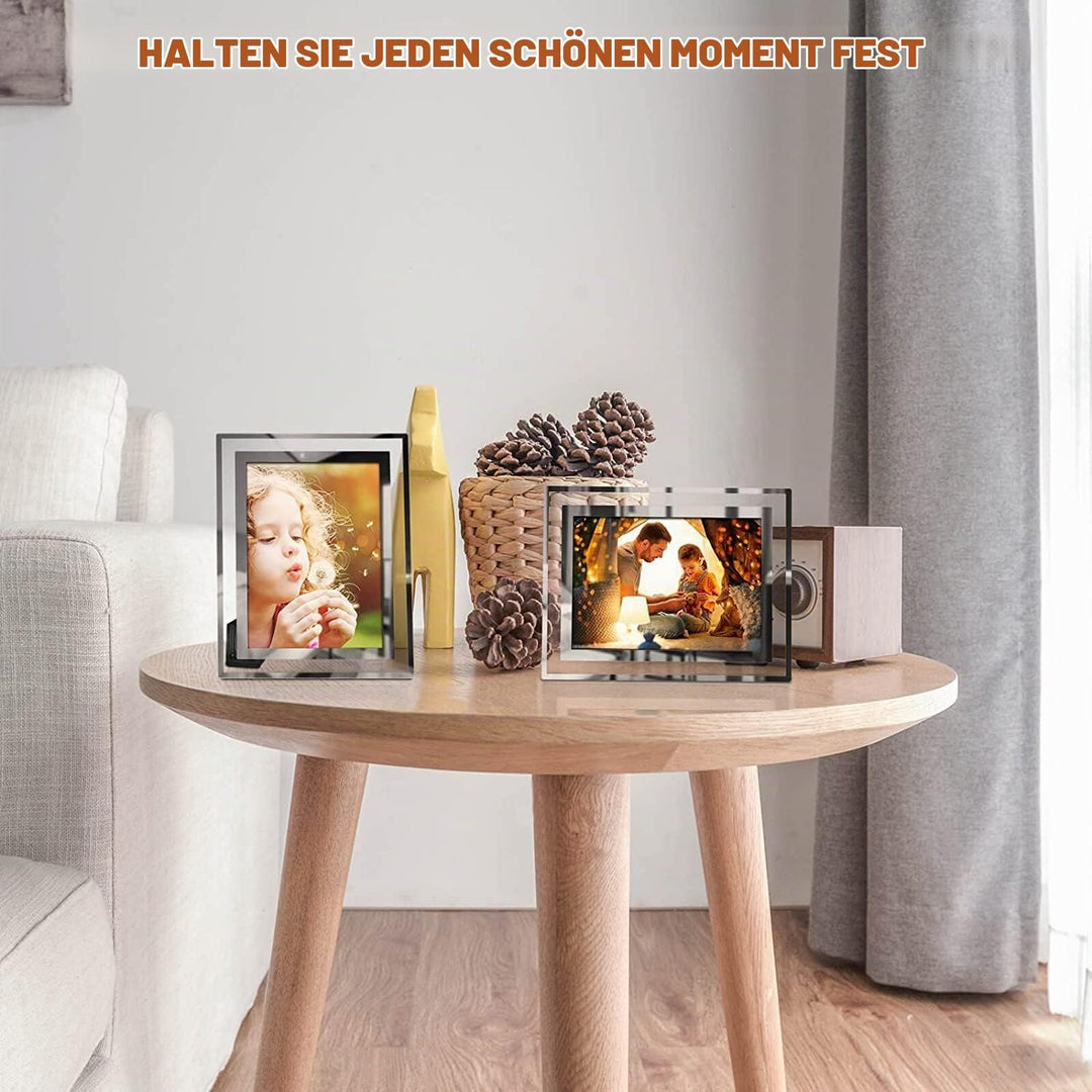 ASelected Bilderrahmen Glas 4er Set für Bilder 10x15 cm Glas Fotorahmen Photo Frame Glass Foto Rahme