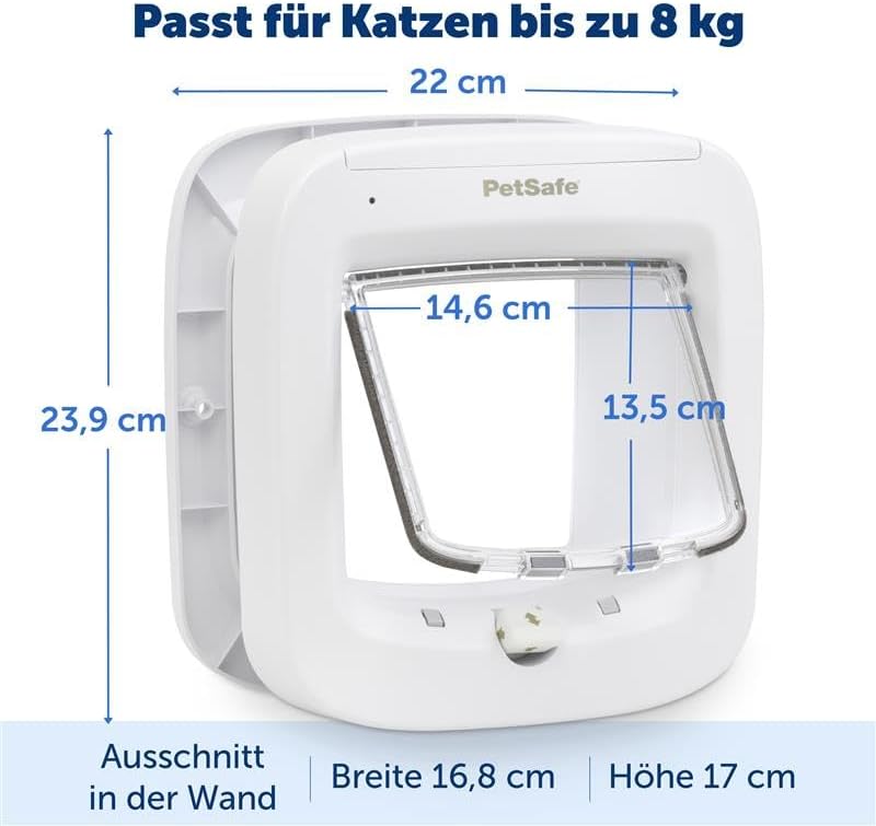 PetSafe Mikrochip Katzenklappe, Selektiver Zugang für Ihre Katze, hält fremde Tiere draussen, Katzen